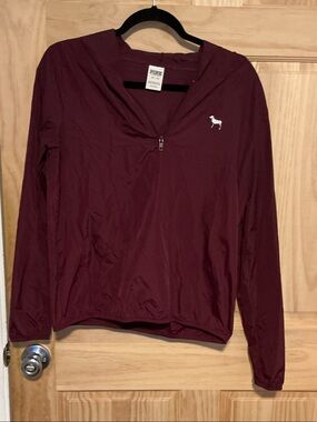 PINK Victoria's Secret Maroon Quarter-Zip Pullover